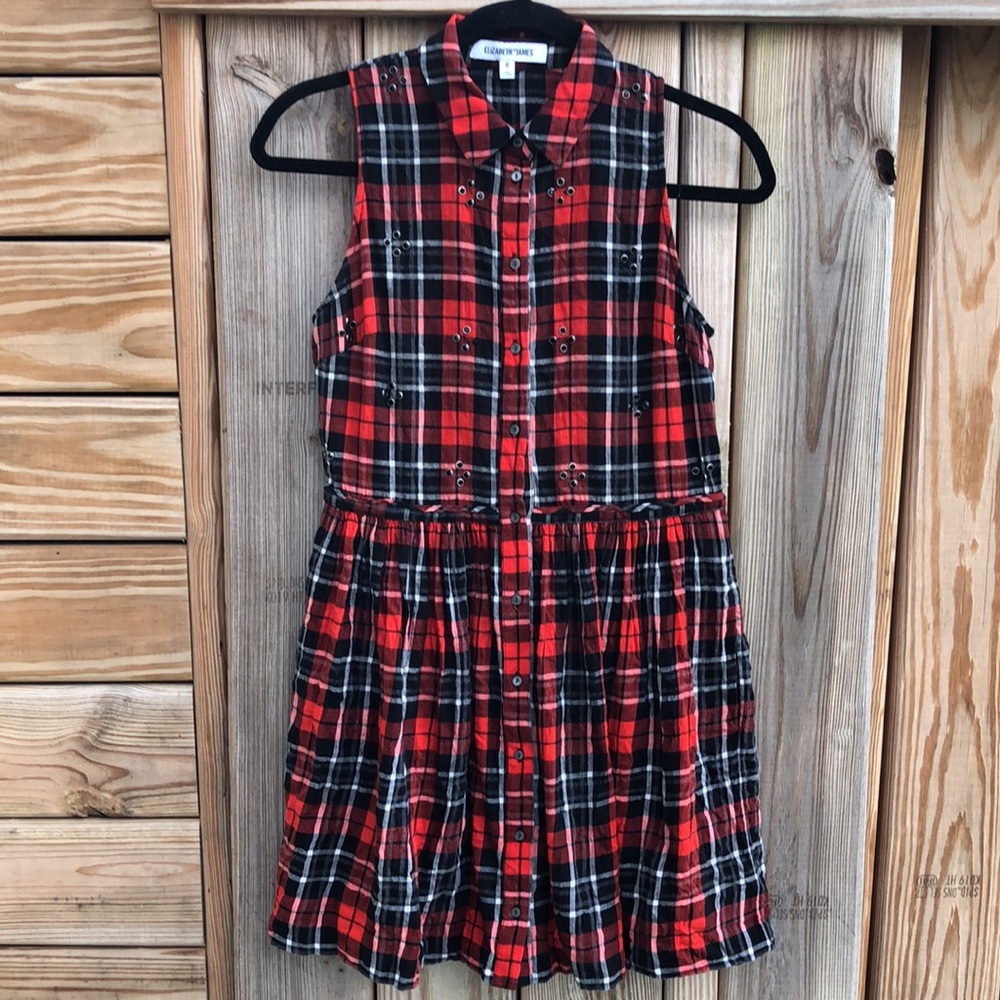 ELIZABETH and JAMES Plaid Jumper Dress